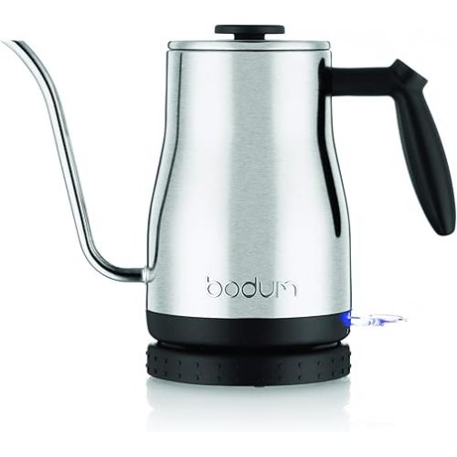  Bodum Bistro Gooseneck Electric Water Kettle, 34 Ounce, Chrome, Stainless Steel