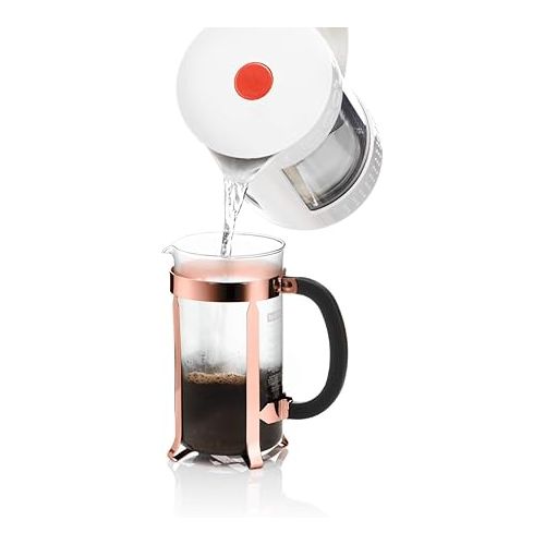  Bodum 34oz Chambord French Press Coffee Maker, High-Heat Borosilicate Glass, Stainless Steel, Copper - Made in Portugal