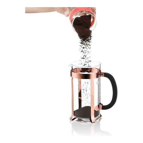  Bodum 34oz Chambord French Press Coffee Maker, High-Heat Borosilicate Glass, Stainless Steel, Copper - Made in Portugal