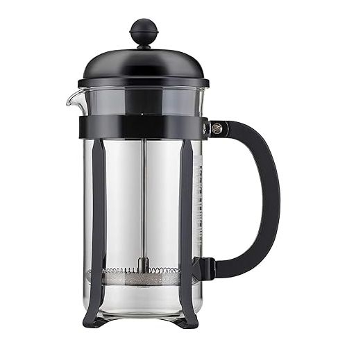  Bodum 34oz Chambord French Press Coffee Maker, High-Heat Borosilicate Glass, Stainless Steel, Black - Made in Portugal