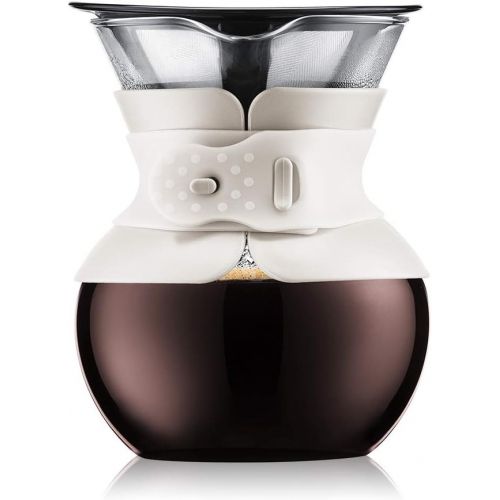  Bodum pour over Kaffeebereiter (Permanentfilter, Spuelmaschinengeeignet, 0,5 liters) cremefarben