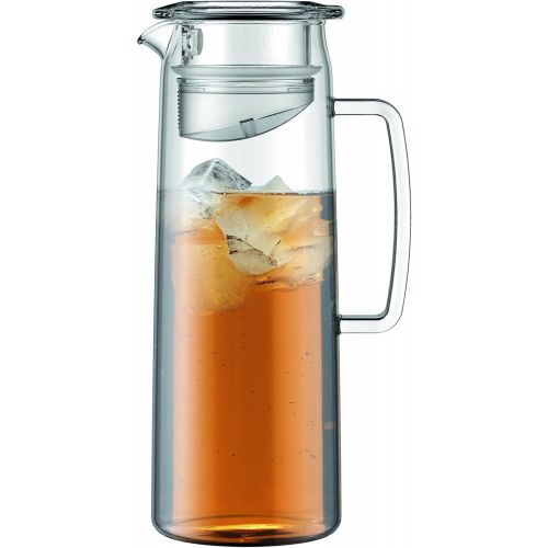  Bodum Biasca Infuser Kanne mit Filterdeckel, Glas, Transparent, 10 x 14 x 27 cm