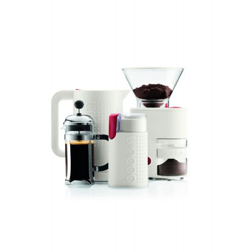  Bodum Elektrische Kaffeemuehle Bistro (Kegelmahlwerk, Verschiedene Mahlstufen, 160-Watt) cremefarben