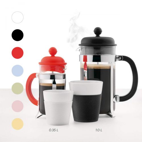  Bodum CAFFETTIERA Kaffeebereiter (French Press System, Permanent Edelstahlfilter, 0,35 liters) rot