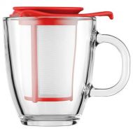 Bodum YO-YO Glastasse mit Kunststofffilter (0,35 liters) rot