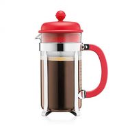 Bodum CAFFETTIERA Kaffeebereiter (French Press System, Permanent Edelstahlfilter, 1,0 liters) rot