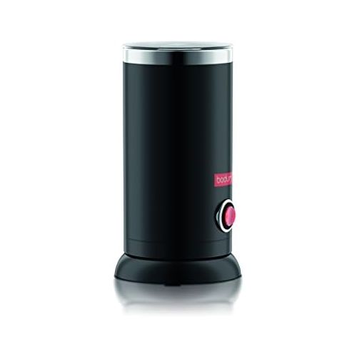  Bodum 11870-01EURO BISTRO Elektrische Milchaufschaumer, 550, Edelstahl, Schwarz