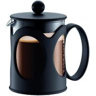 Bodum kenya Kaffeebereiter (French Press System, Permanent Edelstahl-Filter, 0,5 liters) schwarz