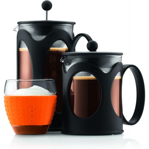  Bodum kenya Kaffeebereiter (French Press System, Permanent Edelstahl-Filter, 0,5 liters) schwarz