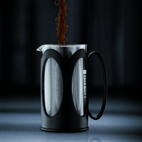  Bodum kenya Kaffeebereiter (French Press System, Permanent Edelstahl-Filter, 0,5 liters) schwarz