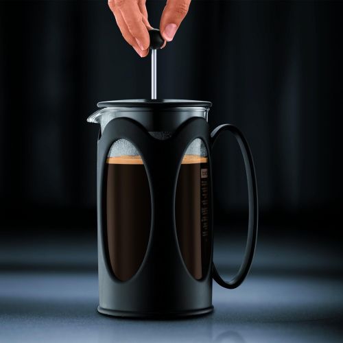  Bodum kenya Kaffeebereiter (French Press System, Permanent Edelstahl-Filter, 0,5 liters) schwarz