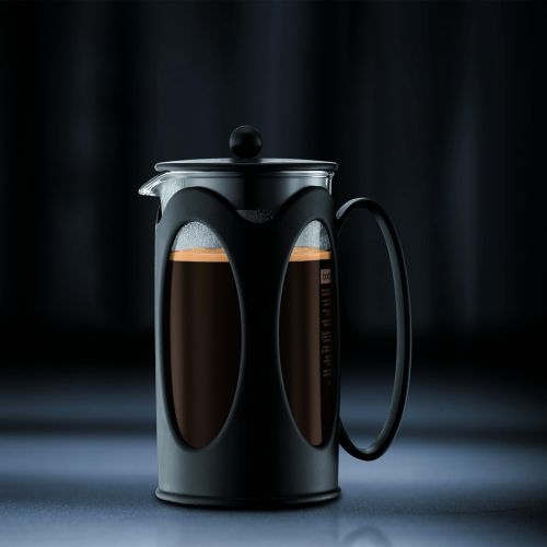  Bodum kenya Kaffeebereiter (French Press System, Permanent Edelstahl-Filter, 0,5 liters) schwarz