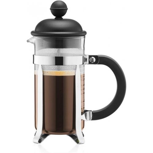  Bodum 1913-01 CAFFETTIERA Kaffeebereiter (French Press System, Permanent Edelstahlfilter, 0,35 liters) schwarz