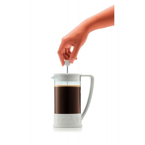  Bodum BRAZIL Kaffeebereiter (French Press System, Permanent Edelstahl-Filter, 1,0 liters) cremefarben