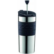 Bodum K11067-01 Travel Press Kaffeebereiter aus Edelstahl in schwarz mit Ersatzdeckel