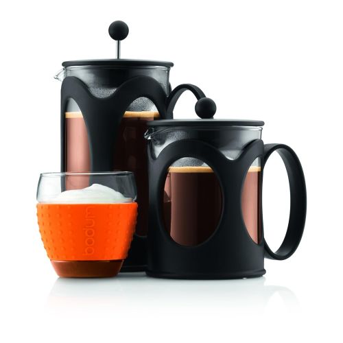  Bodum kenya Kaffeebereiter (French Press System, Permanent Edelstahl-Filter, 0,35 liters) schwarz