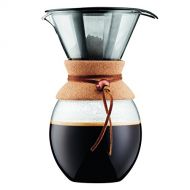 Bodum Pour Over Kaffeebereiter mit permanentfilter, Glas, Beige 14.9 x 17.6 x 25.6 cm