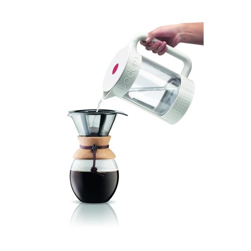  Bodum Pour Over Kaffeebereiter mit permanentfilter, Glas, Beige 14.9 x 17.6 x 25.6 cm