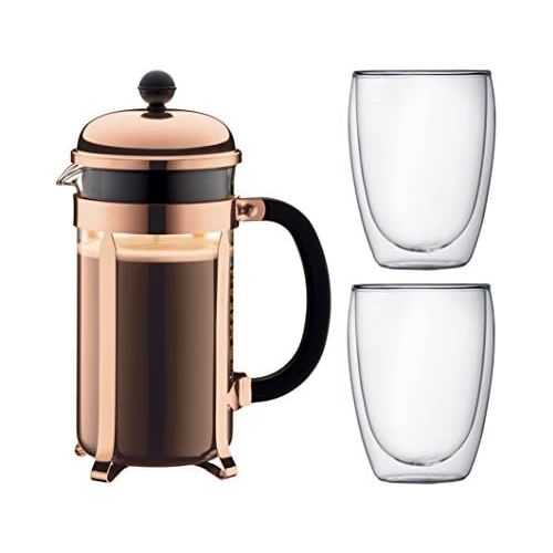  Bodum Chambord Set Copper 1Litre Pavina Glass 2-Piece Set 350ml