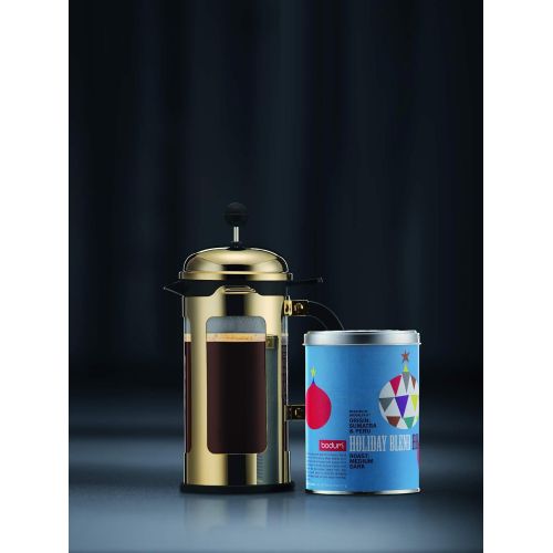  Bodum New Chambord Kaffeebereiter 8 Tassen, Chrom, Gold, 10.7 x 17.5 x 25 cm