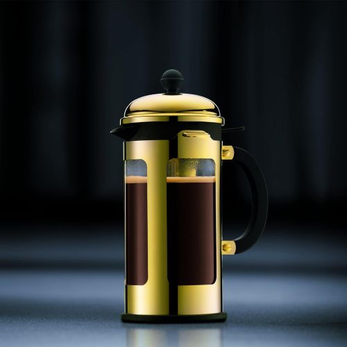  Bodum New Chambord Kaffeebereiter 8 Tassen, Chrom, Gold, 10.7 x 17.5 x 25 cm