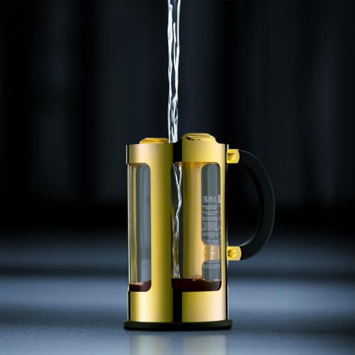  Bodum New Chambord Kaffeebereiter 8 Tassen, Chrom, Gold, 10.7 x 17.5 x 25 cm