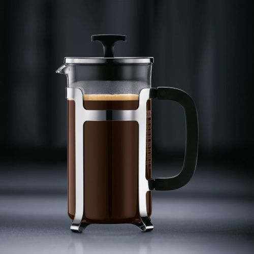  Bodum JESPER Kaffeebereiter (French Press System, Verchromter Edelstahlrahmen, 1,0 liters) glanzend