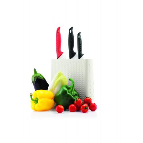  Bodum Bistro Messerblock, Kunststoff, Weiss, 6.6 x 21.4 x 32 cm