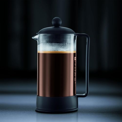  Bodum 1543-01 BRAZIL Kaffeebereiter (French Press System, Permanent Edelstahl-Filter, 0,35 liters) schwarz
