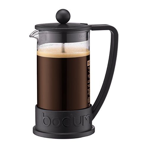  Bodum BRAZIL Kaffeebereiter (French Press System, Permanent Edelstahl-Filter, 0,35 liters) schwarz