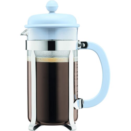  Bodum 1918-338B-Y19 CAFFETTIERA Kaffeebereiter mit Kunststoffdeckel, 8 Tassen, 1.0 l, Edelstahl, Glas