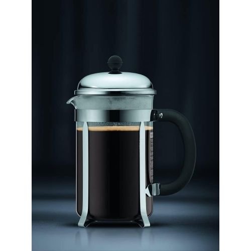  Bodum Chambord Kaffeebereiter 12 Tassen, Chrom, Silber, 12.4 x 19.3 x 25.3 cm