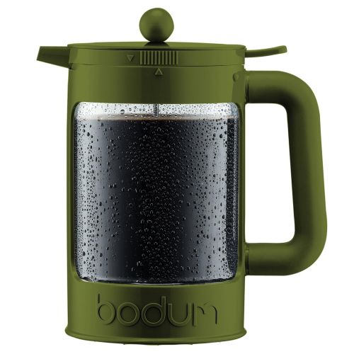  Bodum K11683-947S-Y17 Kaffeebereiter, 12 Tassen, mit Schraubverschluss, Olive 20x12.1x24.1 cm Kaffeekannen, Kunststoff, Green, 11.51 x 16.99 x 22 cm