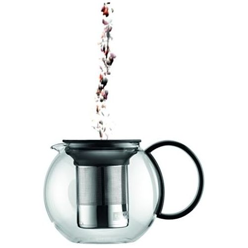  Bodum assam Teebereiter (French Press System, Permanent Edelstahlfilter), 0,5 liters schwarz