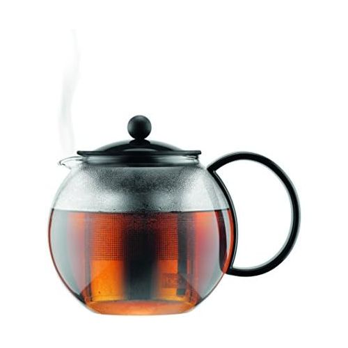  Bodum assam Teebereiter (French Press System, Permanent Edelstahlfilter), 0,5 liters schwarz