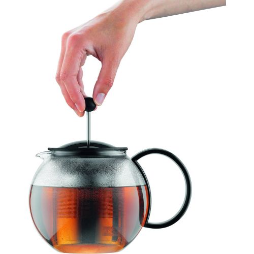  Bodum assam Teebereiter (French Press System, Permanent Edelstahlfilter), 0,5 liters schwarz