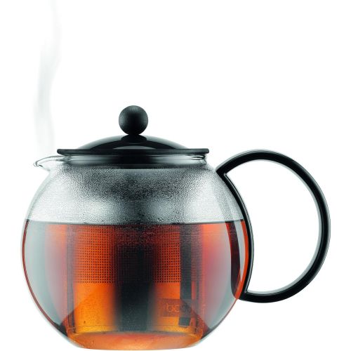  Bodum assam Teebereiter (French Press System, Permanent Edelstahlfilter), 0,5 liters schwarz