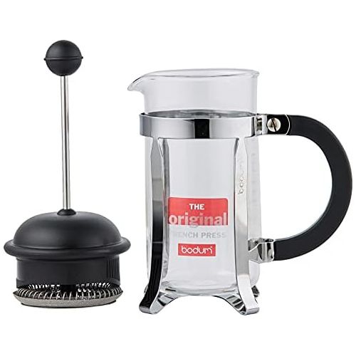  Bodum 1913-01 CAFFETTIERA Kaffeebereiter (French Press System, Permanent Edelstahlfilter, 0,35 liters) schwarz