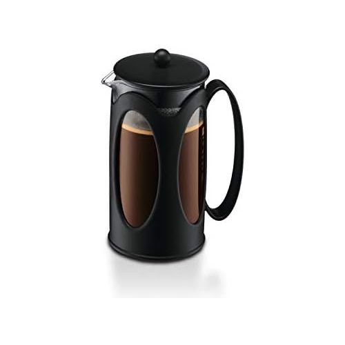  Bodum kenya Kaffeebereiter (French Press System, Permanent Edelstahl-Filter, 0,35 liters) schwarz