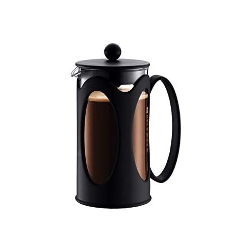  Bodum kenya Kaffeebereiter (French Press System, Permanent Edelstahl-Filter, 0,35 liters) schwarz