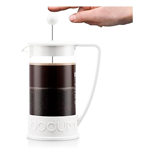  Bodum BRAZIL Kaffeebereiter (French Press System, Permanent Edelstahl-Filter, 0,35 liters) cremefarben