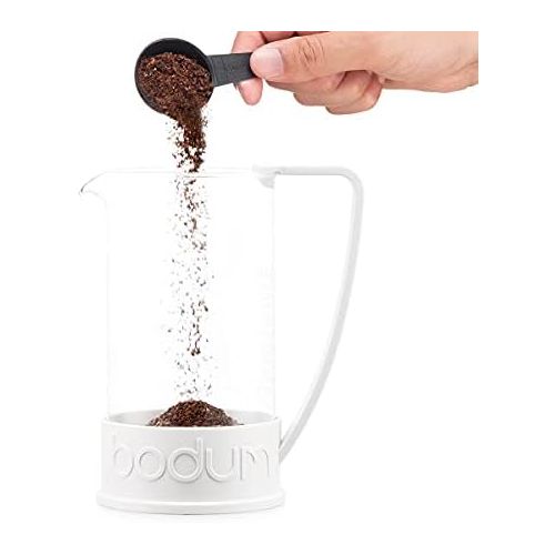  Bodum BRAZIL Kaffeebereiter (French Press System, Permanent Edelstahl-Filter, 0,35 liters) cremefarben