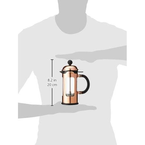  Bodum CHAMBORD Kaffeebereiter (French Press System, Auslaufschutz, Edelstahlrahmen, 0,35 liters) kupfer