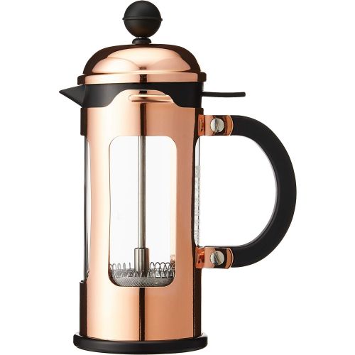  Bodum CHAMBORD Kaffeebereiter (French Press System, Auslaufschutz, Edelstahlrahmen, 0,35 liters) kupfer