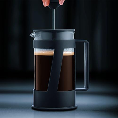  Bodum CREMA Kaffeebereiter (French Press System, Permanent Edelstahl-Filter, Sicherheits-Deckel, 0,35 liters) schwarz