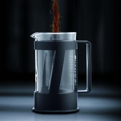  Bodum CREMA Kaffeebereiter (French Press System, Permanent Edelstahl-Filter, Sicherheits-Deckel, 0,35 liters) schwarz