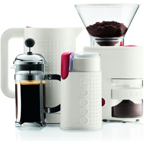  Bodum 11160913euro-3Bistro elektrische Kaffeemuehle mit Lamellen, matt, 150W, weiss