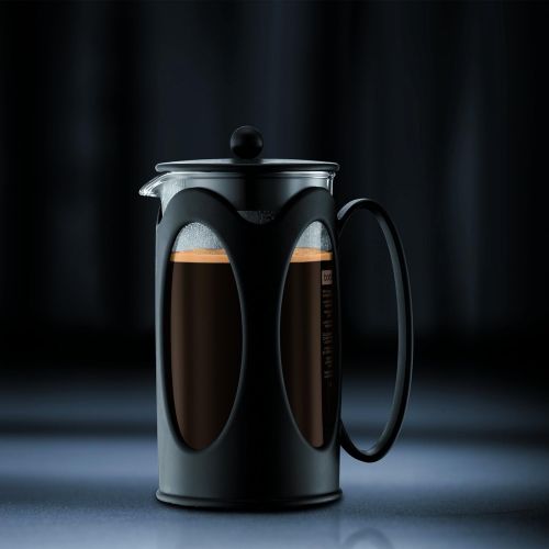  Bodum kenya Kaffeebereiter (French Press System, Permanent Edelstahl-Filter, 0,35 liters) schwarz