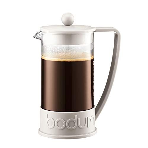  Bodum BRAZIL Kaffeebereiter (French Press System, Permanent Edelstahl-Filter, 0,35 liters) cremefarben