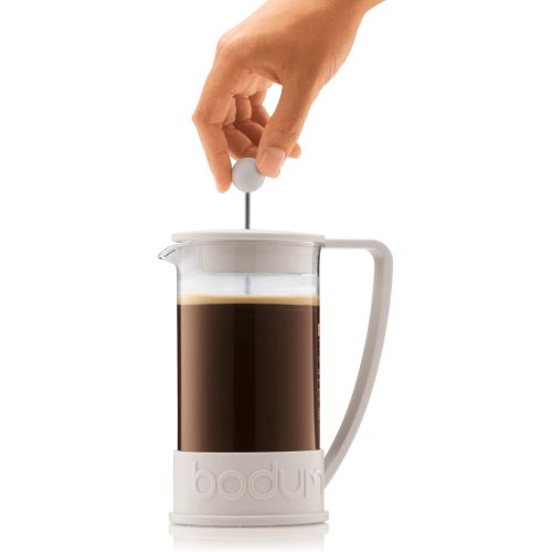  Bodum BRAZIL Kaffeebereiter (French Press System, Permanent Edelstahl-Filter, 0,35 liters) cremefarben